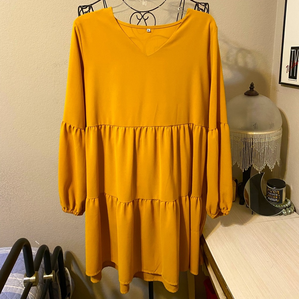 Yellow long sleeve dress